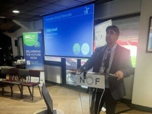 Tallat Azad speaking at the Teesside Energi Coast Forum